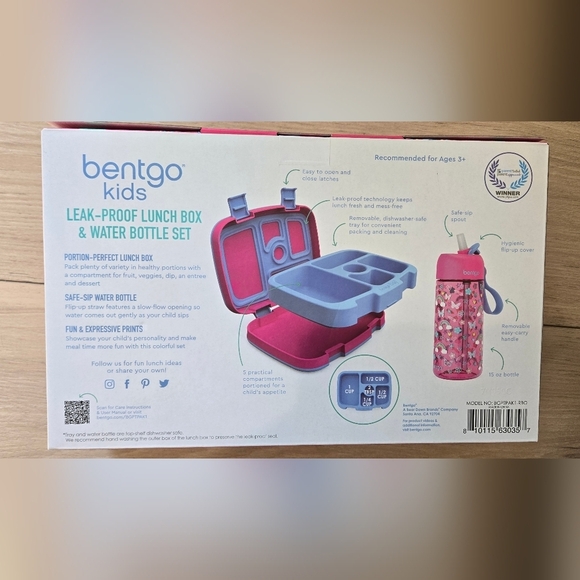 NIB Pink bentgo lunchbox and water bottle - Picture 2 of 5